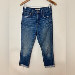 Madewell the high rise slim boyfriend distressed jeans 24